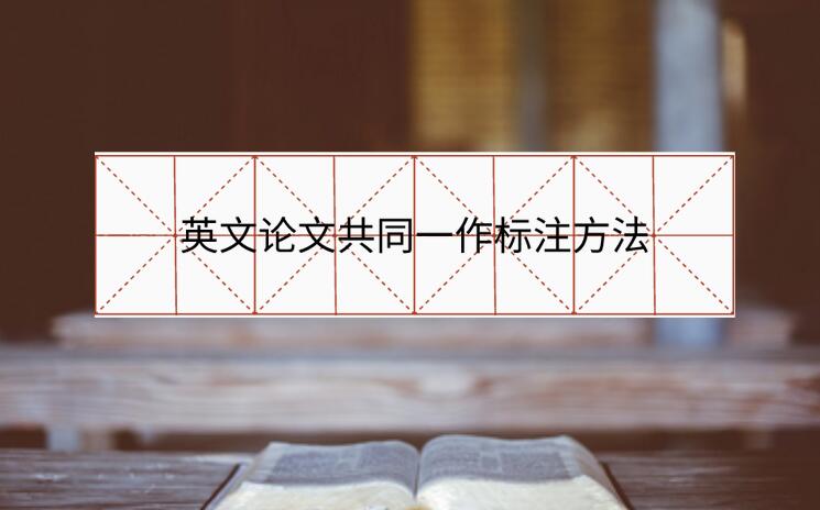 英文論文共同一作標(biāo)注方法